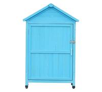 YNIYUJKL Outdoor Storage Cabinet,Wooden Garden Storage Cabinet with Lockable Doors & Lean-to Roof,Garden Shed with Waterproof Roof,Waterproof Outside Tool Shed for Patio, Lawn,Sky blue