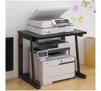 YNIYUJKL Printer Stand, Desktop Wooden Printer Shelf With Metal Frame, Multi Functional Storage Rack For Printer, Scanner, Fax, Microwave