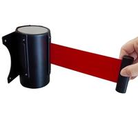 YNIYUJKL Retractable Wall Mount Queue Belt Barrier, 2M/6.5Ft & 10M/32Ft Crowd Control Safety Cordon With Red Belt & Black Shell, Ideal For Event Management & Public Safety,size_name-5M/16.4FT