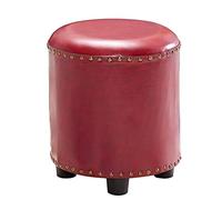 YNIYUJKL Round Faux Leather Footstool Ottoman Pouffe Upholstered Seat Foot Rest Makeup Dressing Table Stool For Living Room Bedroom & Office Comfortable And Durable Yellow Color S,Blue