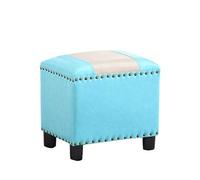YNIYUJKL Small Black Leather Ottoman Footrest Stool Upholstered Footstool Pouf - Solid Wood Seat For Living Room Bedroom, Small Space,E-S