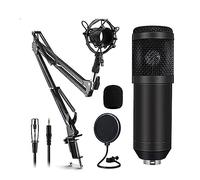 YNIYUJKL Sound Card Kit Condenser Microphone Set With Live Sound Card, Metal Shock Mount, Double Layer Pop Filter - Studio Setup For Podcasting And Music Recording,Style a Black-1
