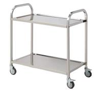 YNIYUJKL Stainless Steel Cart With Wheels - Layer Food Prep Table For Commercial Kitchen - Metal Serving Cart - Ions: 75X40X83 Cm - Heavy Duty & Easy Mobility,Couche.-85 * 45 * 90CM