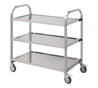 YNIYUJKL Stainless Steel Cart With Wheels - Layer Food Prep Table For Commercial Kitchen - Metal Serving Cart - Ions: 75X40X83 Cm - Heavy Duty & Easy Mobility,Triple Couche.-75 * 40 * 83CM