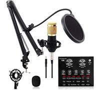YNIYUJKL Studio Microphone,Sound Card,Mic Kit,Compatible With Pc/Laptop/Tablet/Phone/Ps4, Mic For Streaming/Singing/Gaming/Video