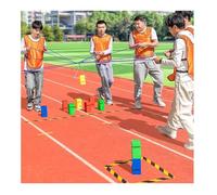 YNIYUJKL Teamwork Block Stacking Tower Game Kit For School Team Building, Office Icebreakers, Adult Work Group Activities,Red-8PCS