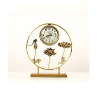 YNIYUJKL Vintage Table Clock Classical Brass Tabletop Clock, Living Room Decoration Table Clock, Household Carbon Battery-Powered Desk Clock 17.3 Inches Mantel Clocks For Living R