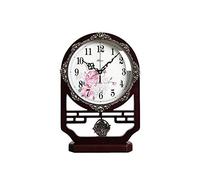 YNIYUJKL Vintage Table Clock Retro Chinese Style Wooden Silent Clock Desk Clock Desktop Clock Desktop Ornaments Home Bedroom Bedside Table Clock Mantel Clocks For Living Room