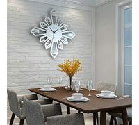 YNIYUJKL Wall Clocks Metal and Acrylic Living Room Modern Minimalist Nordic Personality Art ation Silent Quartz Clock Hanging Table,Silver