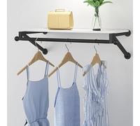 YNIYUJKL Wall-Mounted Clothes Rack With Top Shelf - Creative Display Shelf For Closet Nization & Towel Storage, Stylish Home Decor Solution For Space Efficiency,A-80 Cm,A-50cm