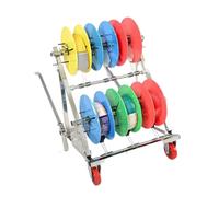 YNIYUJKL Wire Spool Rack,Hand Push Pay-Off Stand,Portable Spool Reel Organizer,Suitable For Laying Cables In The Workshop Or On Site,53x52x75cm