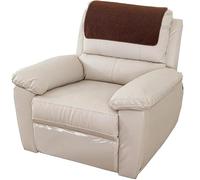 YNJJKA Armrest Chair Covers Office Gaming Reclining Sofa Recliner Headrest Cover 4 3 2 1 Seater For Armchair Protector, Non-Slip Faux Wool Couch Armchairs Pets Furniture(Brown,Short Headrest 1-pc)
