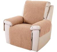 YNJJKA Armrest Chair Covers Office Gaming Reclining Sofa Recliner Headrest Cover 4 3 2 1 Seater For Armchair Protector, Non-Slip Faux Wool Couch Armchairs Pets Furniture(Light Camel,231 * 76 cm)