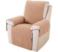 YNJJKA Armrest Chair Covers Office Gaming Reclining Sofa Recliner Headrest Cover 4 3 2 1 Seater For Armchair Protector, Non-Slip Faux Wool Couch Armchairs Pets Furniture(Light Camel,207 * 56 cm)
