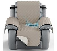 YNJJKA Reclining Chair Cover Sofa Covers Recliner 4 3 2 1 Seater Protector Waterproof for Armchair Chair, Non-Slip Fabric Couch Armchairs Protectors Pets(2128,1 SEATER 30")