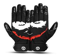 YNKE Villian Tacky Grip Skin Tight Enhanced Performance Pro Elite Super Sticky Receiver Adult & Youth Sizes Football Gloves (Adult - M)