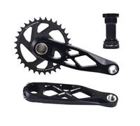 YNKJFOD Compatible For Shimano, Compatible For SRAM, MTB Crankset BSA 24mm 165/170/175mm Direct Mount R-SPEC Trail Hollow DH AM XC(Crank 32T BB,175mm)