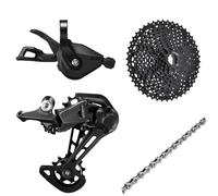 YNKJFOD Compatible For Shimano DEORE M5100 1x11 Speed MTB Groupset, 11-Speed Shifter Lever Rear Derailleur, 46T 50T 52T Cassette For Mountain Bike(11-42T Black N)