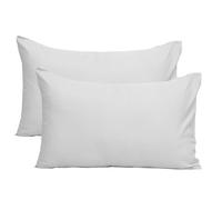YNKO Pillow Cases 2 Pack - Super Soft Brushed Microfiber Standard Pillowcases with Envelope Closure, Fade, Wrinkle and Stain Resistant Pillow Covers (White, 50 x 75 cm)