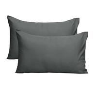 YNKO Pillow Cases 2 Pack - Super Soft Brushed Microfiber Standard Pillowcases with Envelope Closure, Fade, Wrinkle and Stain Resistant Pillow Covers (Charcoal, 50 x 75 cm)
