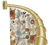 YNL Curved Shower Curtain Rod 35-82In(2.9-6.8Ft), Gold Round Rustproof Shower Rod for Bathroom Bathtub, Adjustable Arched Shower Curtain Rod, Never Rust|Extra Space|Non-Slip|Expandable|Need to Drill