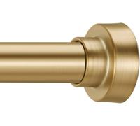 YNL Tension Shower Curtain Rod 34-96 Inches（2.8-8ft) Adjustable Spring Shower Rod No Drilling, Non-Slip, Never Rust, Stainless Steel, Suitable for Bathroom Window Kitchen, Gold