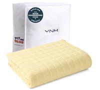 YnM 20lbs Weighted Blanket for Adults, Heavy Bed Throw Blanket with Cooling Glass Beads for All Season Use, Ideal for ~190lbs (60x80 Inches, Queen, Pastel Yellow)