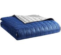 YNM Cooling & Cozy Velvet Dual-Sided Weighted Blanket,Smallest Compartments with Glass Beads,(Blue/Grey,152CMx203CM,6.8Kg) Suit for One Person Use on Double & King Bed,Four Seasons Use