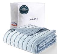 YnM Cooling Weighted Blanket for Adults, 12lbs Heavy Bed Throw Comforter with 100% PE Fabric, Ideal for Hot Sleepers or Summer Days(48x72 Inches for Twin/Full Bed, 12 Pounds, Blue)