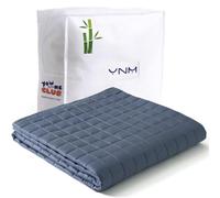 YNM Exclusive Weighted Blanket, Cooling Bamboo Viscose, Smallest Compartments with Glass Beads, Bed Blanket for Two Person of 90~160lbs, Ideal for King Bed (88x104 Inches, 20 Pounds, Blue Grey)