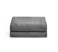 YnM Pure French Linen Pillowcase 2 Pack, Standard/Queen(21''x40''), Dark Grey