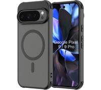 YNMEacc Magnetic for Google Pixel 9/9 Pro Case, Compatible with MagSafe and Pixelsnap Charger [Military Grade Protection] Translucent Matte Back Slim Anti-Scratch Phone Cover, Black