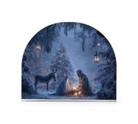 YNNALE Christmas Nativity Scene Napkin Holder for Table Acrylic Cocktail Napkin Holders Stand Up Decorative Tissue Box Dispenser for Home Winter Kitchen Decor Room Dining Party