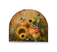 YNNALE Sunflower Pumpkin Bird Rustic Fall Napkin Holder for Table Fall Acrylic Cocktail Napkin Holders Stand Up Decorative Tissue Box Dispenser for Home Kitchen Room Dining Party Decor