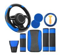 YNNBJX Car Steering Wheel Cover Seat Belt Pads Armrest Cushion Cup Holder Coasters Gear Shift Cover Handbrake Cover For BMW X1 X2 X3 X4 X5 X6 E84 F48 F39 E83 F25 F26 G02 E53 E70 F15 G05 E71 F16,B
