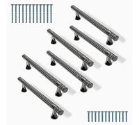 YNND 6 Pack Cupboard Handles Black, Kitchen Door Handles 128mm, Modern Bedroom Wardrobe Handles, Zinc Alloy Solid Drawers Pulls Handles, Furniture Handles for Bathroom Dresser Cabinet Decoration