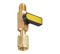 Ynnhik AC Adapters - Brass Quick Connect Refrigerant Fittings, R22 R410a Charging Safety Valve, Shut-Off Ball Connecting Hose Tool | Kitchen Bedroom Living Room Restaurant 7.12cm 2.82in 75g 2.82in