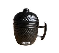 YNNI Ceramic Kamado Style Mug with Lid Black with YNNI Logo TQMGBL