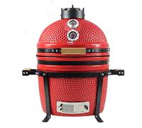 YNNI KAMADO TQ0015RE 15.7" Free Standing Kamado, Grill, RED, BBQ, Ceramic, Egg, Smoker, TQ0015RE