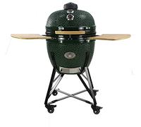 YNNI KAMADO TQ0C21GR Large 21" Grill, Green with Chipfeeder, BBQ, Ceramic, Egg, Smoker, TQ0C21GR