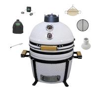 YNNI KAMADO TQTT15LG 15.7" Free Standing Kamado, Grill, LIGHT GREEN, BBQ, Ceramic, Egg, Smoker, Bundle with Extras TQTT15LG