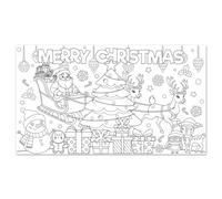 YNOUYRS Giant Christmas Coloring Poster for Kids,183 x 76 cm Craft Coloring Paper Table Cloth,Colour Your Own Merry Christmas Poster Sheet,Xmas Santa Snowman Coloring Poster for Kids Craft Gifts
