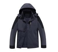 Ynport Crefreak Men's Outdoor Trench Rain Coats Lightweight Waterproof Trekking Jacket Windproof Rain Hooded Jackets Shell Mountain Sport Jacket, Grey, XXL