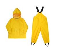 Ynport Crefreak Unisex Child Rain Suits Waterproof Jacket with Suspender Rain Trousers Lightweight Outdoor Hooded Kids Raincoat for Boy and Girl