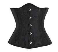 Ynport Crefreak Women's Underbust Satin Lace Up Corset Underbust Waist Cincher Corset Shaping Waistcoat Wedding Bottoming Waistband Ladies Functional Shaping Underwear Top Shaper Bustier,Black,L