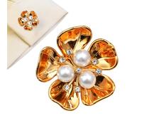 YNPQTDS 2 Pieces Jewels Button Covers Alloy Floral Pearl Fancy Accessories Button Covers Elegant Sewing Accessories for Formal Home Offices Business Indoor Dress Tuxedo Blouses