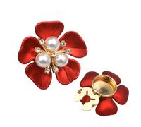 YNPQTDS 2 Pieces Jewels Button Covers Alloy Floral Pearl Fancy Accessories Button Covers Elegant Sewing Accessories for Formal Home Offices Business Indoor Dress Tuxedo Blouses