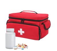 YNPQTDS 29 x 19.5 x 17.5 cm First Aid Bag, Medicine Bag, Bag, Doctor's Bag, Home Visit with Multiple Compartments for School, Hiking and Home Care, red, see description, See description