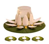 YNPQTDS Bath Wine Holder - Fantasy Bathtub Wine Holder - Bathroom Wine Glass Water Lily Stand, Wine Lily And Candlelily Set, 1 Floating Wine Glass Holder & 3 Candle Holders, Shower Decorations