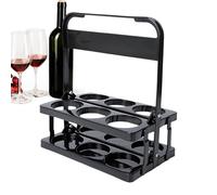 YNPQTDS Beer Holder Carrier, Beer Bottle Carrier | 6-Hole Bottle Holder for Drink Delivery, Foldable - Drink Storage with Handle for Home, Camping, BBQ in the Garden, Picnic, black, Siehe Beschreibung